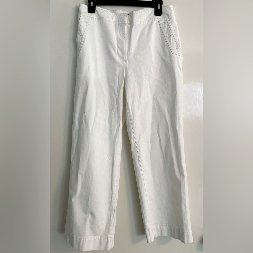 Talbots high waisted white pants.